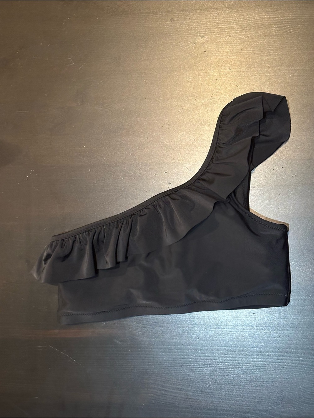 Old Navy Black One-Shoulder Ruffle Bikini Top